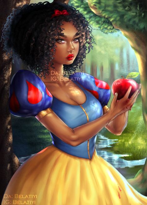 Snow White [as a black princess] (As Other Races by Belatiyi @deviantART) #SnowWhiteAndTheSevenDwarfs Instagram B, S N, Pixar, Snow White, Disney, On Instagram, White, Black, Instagram