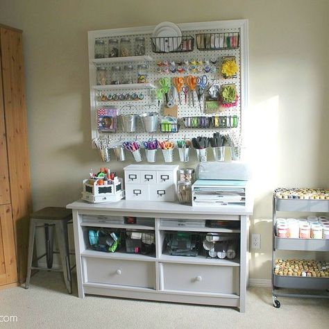 Nothing will go missing in the mess again! Craft Room Table, Craft Room Tables, Peg Boards, Declutter Kitchen, Diy Playbook, Bedroom Vanity, Craft Room Organization, Home Improvement Store, Wall Organization