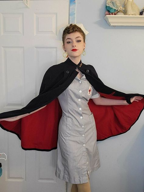 Baddie Aesthetic Outfits, Y2k Baddie Aesthetic, Nurse Cape, Nurse Dress Uniform, Red Cross Nurse, Vintage Dress Blue, Y2k Baddie, Beaded Wedding Gowns, Vintage Nurse