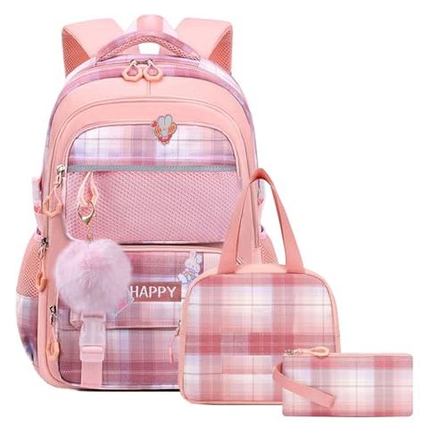 WYCY Kids Backpack School Backpacks for Girls Large Bookbags for Teen Girls Cute Book Bag with Compartments (School bag+Insulated Lunch Bag+Pencil Case Pink) Pink School Bags, Pencil Case Pink, Bag With Compartments, Backpacks For Girls, Kids School Backpack, Kids Backpack, School Bags For Girls, Backpack School, 1 Girl