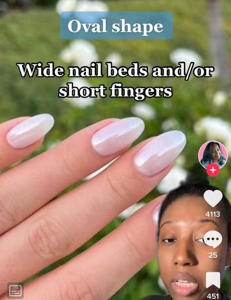 Nail Designs For Oval Shaped Nails, Nail Inspo Oval Shape, Nails For Wide Nail Beds, Wide Nails Bed Shape, Wide Nail Bed Shape, Mail Shapes, Wide Nail Beds, Oval Shaped Nails, Wide Nails