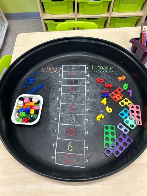 1 More 1 Less, Tuff Tray Ideas, Eyfs Ideas, Tuff Spot, Play Math, Continuous Provision, Maths Resources, Maths Area, Eyfs Activities