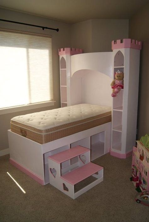 Castle Headboard, Castle Bookshelf, Awesome Bed, Ikea Bookshelf, Reka Bentuk Bilik Tidur, Castle Bed, Bookshelf Headboard, Fantasy Bedroom, Hiasan Bilik Tidur