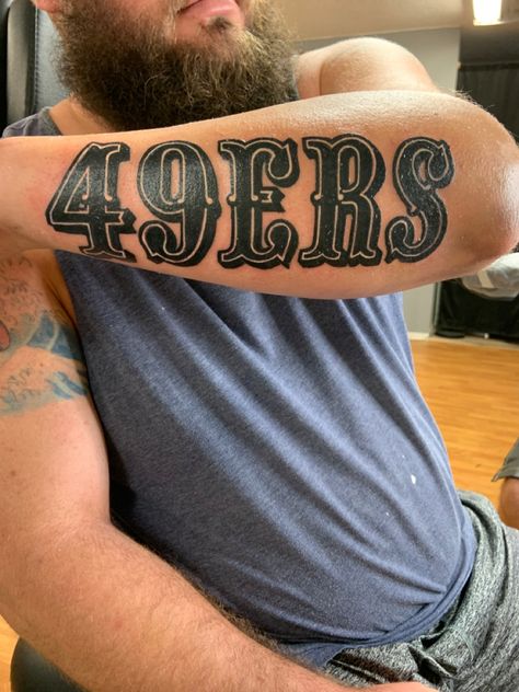 Small 49ers Tattoo, Football Tattoos For Men American, 49ers Tattoo For Women, 49er Tattoos Men, Sf 49ers Tattoos, 49er Tattoos, 49ers Tattoo, San Francisco 49ers Tattoo Ideas, San Francisco 49ers Svg