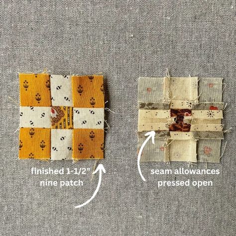 Master the Art of Making Tiny Nine Patch Quilt Blocks with These Simple Tips: A Tutorial 16 Patch Quilt Block, Small Quilt Blocks, Mini Nine Patch Quilts, Mini Quilt Blocks, Hand Quilting Patterns Nine Patch, Simple Nine Patch Quilt Pattern, Nine Patch Quilt Patterns, 9 Patch Quilt Ideas Block Patterns, Tiny Nine Patch Quilt