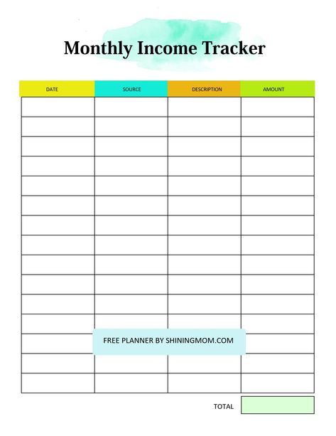 Income Tracker Printable Free, Monthly Income Tracker, Budget Notebook, Economic Terms, Budget Planner Free, Income Tracker, Mental Fitness, Budget Plan, Tracker Free