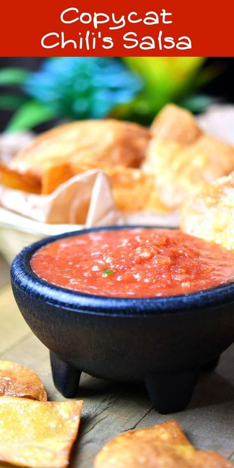 Chili's Salsa Copycat Recipe Chili's Salsa Recipe, Restaurant Salsa Recipe, Vegetarian Fajitas, Restaurant Salsa, Easy Salsa Recipe, Restaurant Style Salsa, Homemade Salsa Recipe, Mild Salsa, Easy Salsa