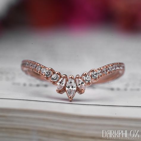 Curved Rose Gold Wedding Band | Marquise Cut Lab Grown Diamond Chevron Stacking Ring | Wedding Ring Women by DARKPHLOX on Etsy Wedding Band Marquise, Wedding Ring Women, Engagement Ring Pictures, Rose Gold Wedding Band, Ring Marquise, Rose Gold Wedding Bands, Ring Pictures, Rose Gold Wedding, Ring Women