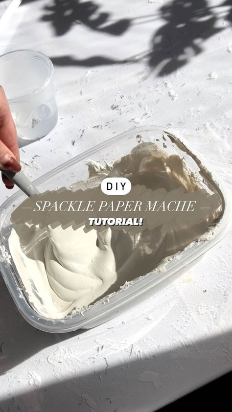 DIY • TUTORIALS • 3D ART on Instagram: ““SPACKLE PAPER MACHE” Tutorial ✨ You can use it to create bowls, cover vases & for 3D art 😍 You will need: • My Mixture (spackle, plaster, …” Cardboard Plaster Diy, Paper Paste Art, Lightweight Spackle Crafts, Paper Mache Wall Sculpture, Paper Mache Canvas Art, Large Paper Mache Projects, Paper Mache Wall Art Diy, Paper Mache Projects Diy Tutorial, Paper Mache Tutorial