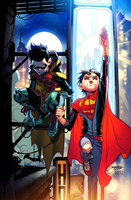 Super Sons, Jon Kent, One Punch Man Anime, Univers Dc, Arte Dc Comics, Grant Gustin, Batman Comic Art, Damian Wayne, Batman And Superman