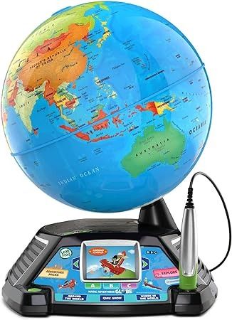 Amazon.com: LeapFrog Magic Adventures Globe (Frustration Free Packaging), 11.06 x 10.24 x 14.09 inches : Toys & Games Spinning Globe, Kids Globe, Three Games, World Geography, Leap Frog, Kids Gift Guide, Kids Area, Interactive Game, Interactive Learning