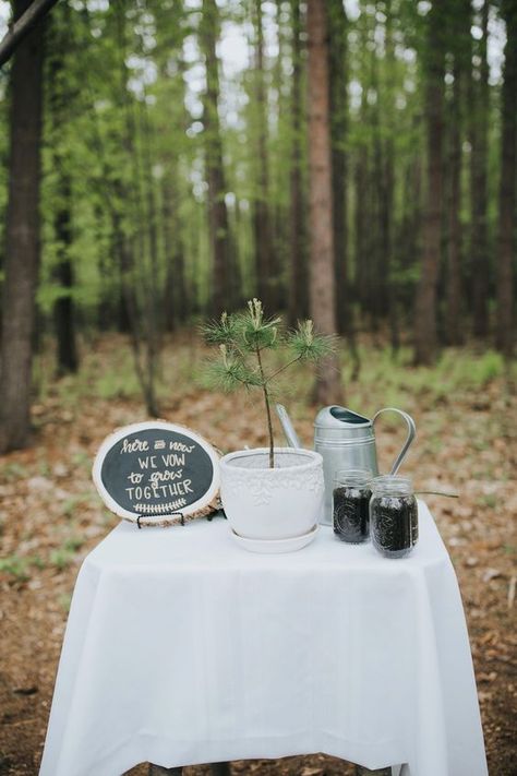 Wedding Ceremony Unity Candle, Unity Candle Alternatives, Tree Wedding Ceremony, Unity Ideas, Candle Alternatives, Hunting Wedding, Wedding Ceremony Unity, Wedding Ceremony Ideas, Wedding Tree