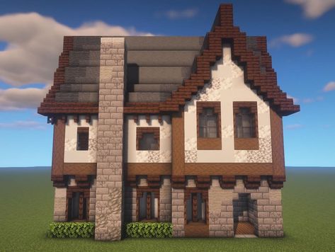 Minecraft Castle Village Ideas, Tuscan Minecraft House, Medevil Houses Minecraft, Minecraft House No Shaders, German House Minecraft, Minecraft Diorite House, Medieval Church Minecraft, Midevil Minecraft Build House, Minecraft Medieval Village Houses