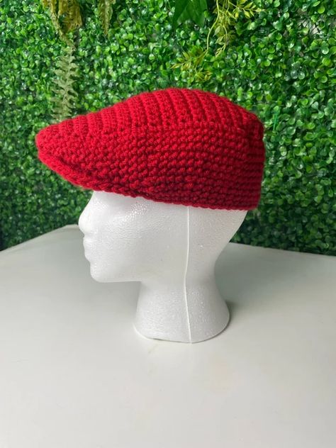 Crochet Kangol Hat Free Pattern, Crochet Golf Hat Free Pattern, Crochet Golf Hat, Newsboy Hat Pattern, Kangol Hat, Crochet Newsboy Hat, Kangol Hats, Cozy Sweater Dress, Newsboy Hat