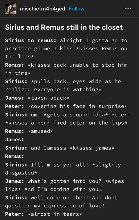 Starchaser Headcanons, Wolfstar Headcanons Remus And Sirius, Bartemius Crouch Jr, Sirius Black And Remus Lupin, Marauders Jegulus, James Potter Sirius Black, Draco Malfoy Hermione Granger, Sirius Orion Black, Marauders Wolfstar