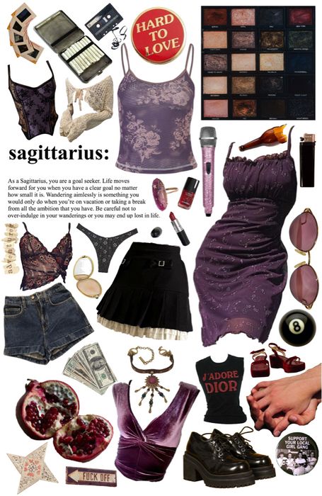 Saturn Aesthetic Outfits, Sagittarius Venus Aesthetic Outfits, Sagittarius Clothing Aesthetic, Sagittarius Dressing Style, Sagitarrius Venus Style, Zodiac Signs Outfits Sagittarius, Saggitarius Aesthetic Clothes, Lilith Sagittarius, Sagittarius Outfits Style