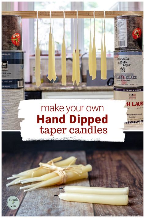 Making Dipped Candles, Diy Mini Taper Candles, Stick Candles Diy, How To Make Long Candles Diy, How To Dip Candles, How To Make Tapered Candles, Beeswax Taper Candles Diy, Making Taper Candles, Diy Tapered Candles