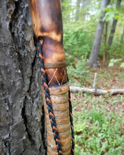 Walking Sticks For Hiking, Hiking Staff, Leather Lanyard, Walking Sticks And Canes, Trail Hiking, Nature Hikes, Take A Hike, Deer Skin, Bone Beads