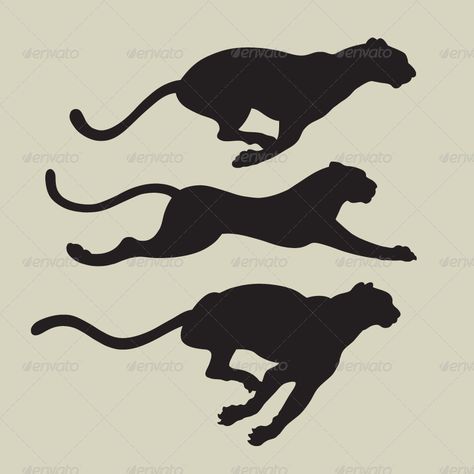 Cheetah Running Drawing, Leopard Running, Animal Running, Leopard Silhouette, Cheetah Drawing, Leopard Drawing, Running Illustration, African Antelope, Running Silhouette