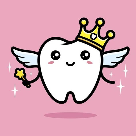 Cute tooth fairy character design | Premium Vector #Freepik #vector #cute #magic #illustrations #tooth Fairy Character Design, Dentist Cartoon, Fairy Character, Teeth Illustration, Tooth Cartoon, Tooth Fairy Certificate, Teeth Drawing, Dental Logo Design, Dental Fun