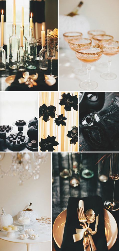 Goth Dinner, Classy Halloween Party, Midnight Wedding, Sophisticated Halloween, Halloween Dinner Party, Halloween Chic, Masquerade Halloween, Black And Gold Wedding, Classy Halloween Decor