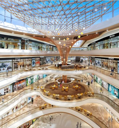 Shopping Center Architecture, Mall Interior, Shopping Mall Interior, Shopping Mall Design, Atrium Design, Shopping Mall Architecture, Lobby Interior Design, Mall Design, Astuces Diy