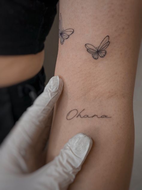 Ohana Tattoo Placement Ideas, Simplicity Tattoo Ideas, Disney Ohana Tattoo, Simple Hawaii Tattoo, Moana Inspired Tattoos, Ohana Tattoos, Ohana Tattoo Ideas, Simplicity Tattoos, Moana Tattoos