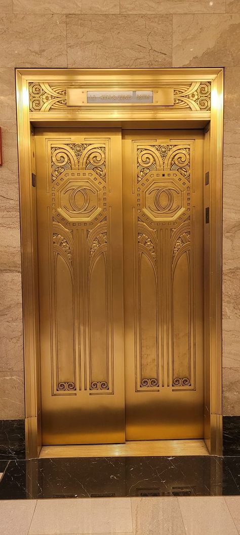 Art Deco | Who knows which building holds these gorgeous elevator doors | Facebook Art Deco Elevator, Apartment Lobby, Elevator Door, Belle Epoque, Who Knows, Got It, Lobby, Old Fashioned, Art Nouveau