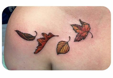 Fall leaves Leaves Falling Tattoo, Falling Tattoo, Broom Tattoo, Maple Leaf Tattoos, Fall Leaves Tattoo, Fall Tattoos, Tree With Leaves, Photography Tattoos, Leaves Tattoo