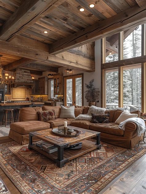 Wooden Lodge Interior, Log Cabins Interiors, Cabin Homes Interior, Laurel Falls, Cabin Fireplace, Lodge House, Log Cabin Interior, Log Home Interiors, Cabin Living Room