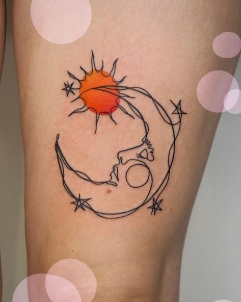 Small Unique Spiritual Tattoos, Unique Mother Tattoos, Whimsigoth Tattoo Ideas, Groovy Tattoo Ideas, 70s Inspired Tattoos, Hippie Tats, Supernova Tattoo, Tattoo Quirky, 70s Tattoo Ideas