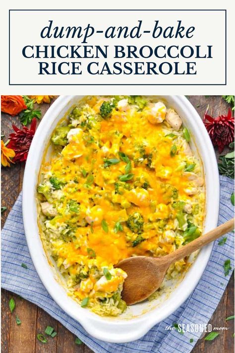 Chicken Broccoli Rice Cheese Casserole, Dump And Bake Chicken, Dump And Bake, Chicken Broccoli Rice Casserole, Chicken Broccoli Rice, Easy Chicken And Rice, Chicken Rice Casserole, Bake Chicken, Broccoli Rice Casserole