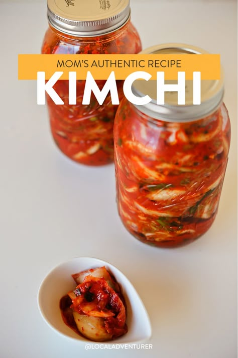 How Do You Make Kimchi? Here's my mom's authentic recipe reminding me of my childhood // Local Adventurer #kimchi #recipe #koreanfood #koreanrecipes #localadventurer Kkakdugi Recipe, Recipe Korean Food, Koreansk Mad, Authentic Korean Food, Make Kimchi, Radish Kimchi, Recipe Korean, Easy Korean Recipes, South Korean Food