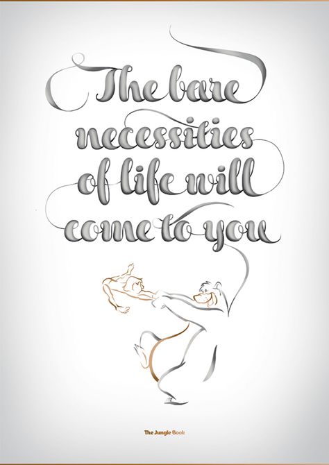 A self-initiated series of typographic posters based on Disney quotes Tattoo Disney Quotes, Jungle Book Tattoo, Disney Typography, Wdw Wallpaper, Cartoons Tattoo, Disney Cricut, Tattoo Disney, Quotes Songs, Images Disney