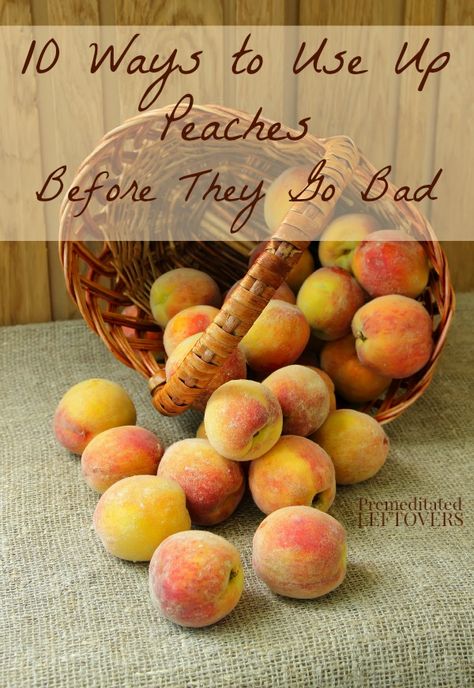 10 Ways to Use Up Peaches Before They Go Bad - Here are 10 ways to use up peaches in recipes, snacks, and beauty products to use up extra peaches. Ways To Use Fresh Peaches, Extra Peaches, What To Do With Excess Peaches, What To Do With Peaches Going Bad, What To Do With Lots Of Peaches, How To Use Up Peaches, Leftover Peaches, Gluten Free Peach Recipes, Fresh Veggie Recipes