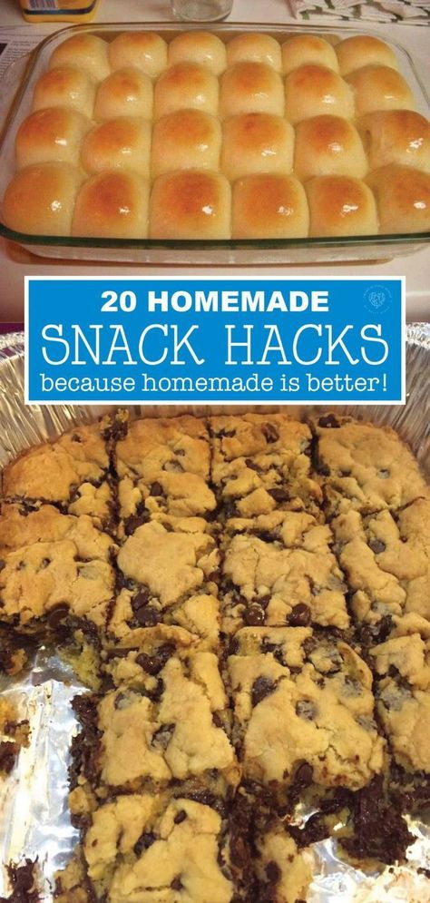 If your kids love to snack but you don't want them filling up on unhealthy snacks filled with preservatives, try some of these homemade snack recipes! This collection of 20 delicious homemade snack hacks will make snack time much tastier. Your family will love these homemade snacks. What better time to make homemade snacks then now, while social distancing? Try some of these great homemade snacks today! #recipes #snacks #kids #hacks #dessert Homemade Snack Ideas, Homemade Snack Recipes, Snacks At Home, Homemade Snacks Recipes, Snacks Kids, Smart School House, Snack Hacks, Homemade Snickers, Unhealthy Snacks