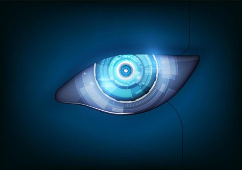 Eye of the robot. Futuristic HUD interface,vector illustration Robot Eyes Cyborgs, Cyberpunk Eyes, Robot Png, Futuristic Hud, Robot Eyes, Eye Texture, Tattoo Concepts, The Spectre, Eye Illustration