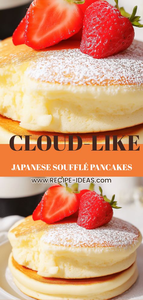 These Fluffy Japanese Soufflé Pancakes are simply irresistible. Imagine biting into soft, airy, and cloud-like goodness that melts in your mouth with every bite. Perfect for breakfast or brunch, these pancakes can be topped with fresh fruits, whipped cream, or maple syrup to take your meal to the next level. Easy to make at home, indulge in these creamy, fluffy delights that everyone will love. Whether you're hosting a brunch or enjoying a cozy morning, these pancakes are a must-try for fluffy texture enthusiasts. Extra Fluffy Pancake Recipe, Fluffy Pancakes From Scratch, Extra Fluffy Pancakes, Japanese Fluffy Pancakes, Fluffy Pancakes Recipe, Super Fluffy Pancakes, Soufflé Pancakes, Hosting A Brunch, Fluffy Pancake Recipe