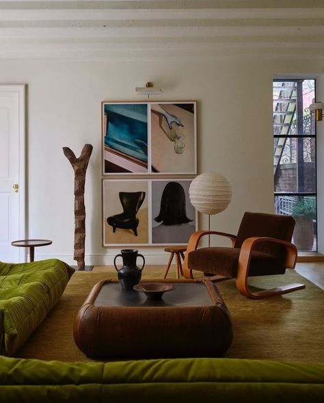 All Posts • Instagram Mid Century Interior Design, Mid-century Interior, Mid Century Interior, Maximalist Home, The World Of Interiors, Townhouse Designs, Park Slope, Interior Inspo, Living Room Inspiration