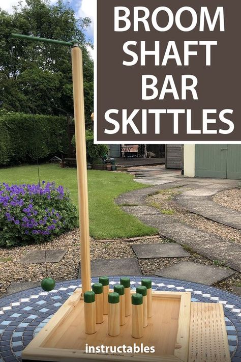 Woodworking Games, Homemade Outdoor Games, Garage Games, Diy Garden Games, Kids Church Games, Diy Wooden Games, Ax Throwing, Skittles Game, Outdoor Yard Games