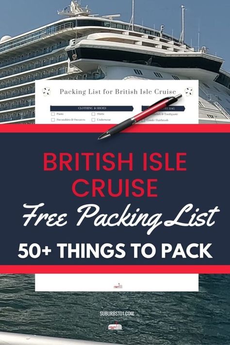 How to Pack Like a Pro: British Isle Cruise (Free Packing List) British Isles Cruise Outfits, British Isles Cruise Packing List, Packing List Free Printable, Iceland Cruise, British Isles Travel, Cruise Packing Checklist, Cruise Checklist, British Isles Cruise, Caribbean Princess