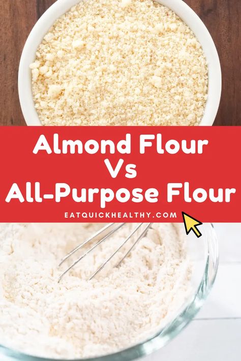 Almond Flour Vs All-Purpose Flour (& Substitution Details) - Eat Quick Healthy Substitute Almond Flour For All Purpose Flour, All Purpose Flour Substitute, Almond Flour Substitute Chart, Flour Substitution Chart, Healthy Baking Substitutions, Almond Oil Benefits For Skin, Almond Flour Substitute, Oil Benefits For Skin, Almond Oil Benefits