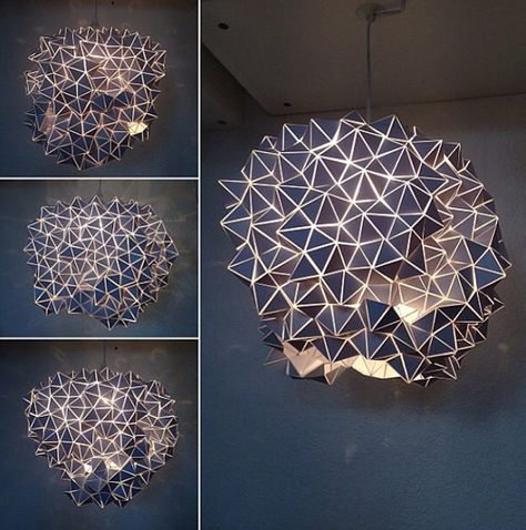 Geodesic Pendant Lampshade/ Light, by BrittaGould Sculptural Light, Book Sculptures, Pendant Lampshade, House Shopping, Geometric Lighting, Interior Office, Lighting Concepts, Pendant Lamp Shade, Light Sculpture