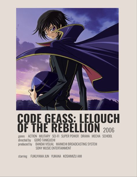 Code Geass Poster, Code Geass Wallpaper, Dark Art Photography, Anime Suggestions, Film Posters Minimalist, Animes To Watch, Poster Anime, Anime Printables, Anime Watch