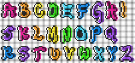 Graph Paper Letters Fonts, Perler Bead Patterns Letters, Perler Bead Font Patterns, Perler Bead Letters Fonts, Perler Bead Alphabet Patterns, Pixel Art Writing, Perler Bead Name Sign, Perler Bead Letter Patterns, Word Pixel Art