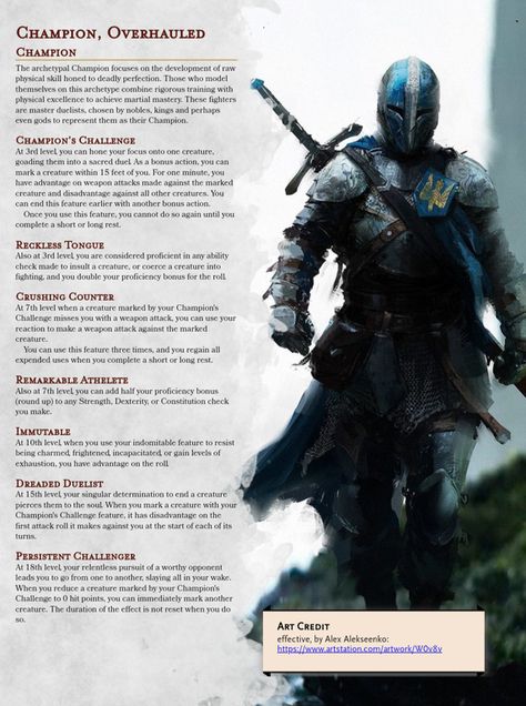 Martial Archetype, Rogue Archetypes, Dnd Fighter, Game Hooks, Dungeons And Dragons Rules, Dnd Homebrew, Dnd Stories, D D Classes, Dungeon Master's Guide