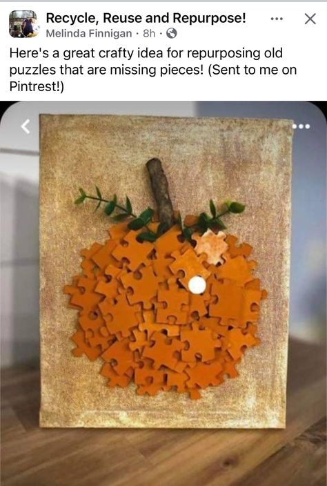 Fall Crafts With Ribbon, Diy Sellable Crafts, Painting Pallets, Autumn Leaf Art, Library Job, Fall Wood Projects, Puzzle Piece Crafts, Sellable Crafts, Fall Pumpkin Crafts