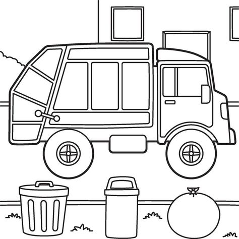 Garbage Truck Coloring Page, Boys Quilt Patterns, Rubbish Truck, Airplane Birthday Party, Truck Coloring Pages, Garbage Truck, Printable Templates, Toy Trucks, Background Banner