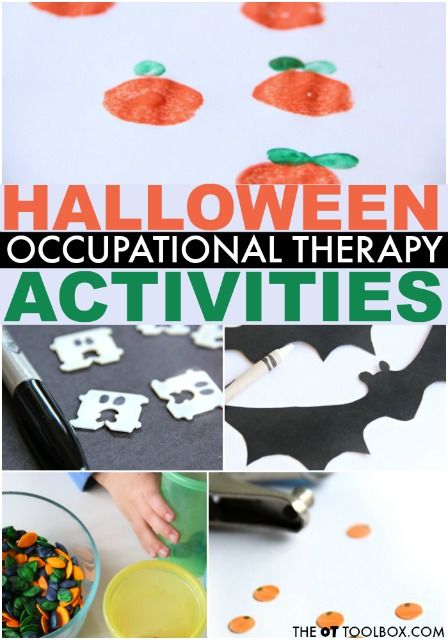 Halloween Occupational Therapy Activities - The OT Toolbox Occupational Therapy Worksheets, Halloween Occupational Therapy, Stellaluna Activities, Occupational Therapy Schools, Geriatric Occupational Therapy, Visual Perceptual Activities, Group Therapy Activities, Halloween Party Planning, Halloween Sensory