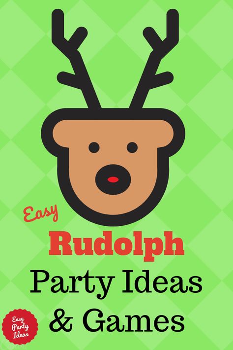 Cute ideas for a fun-filled Rudolph Party - perfect for holiday or childrens birthday party ideas. | Easy Party Ideas and Games #partyideas #easypartyideas Rudolph Birthday Party Ideas, Christmas Theme Party Ideas For Kids, Rudolph Themed Christmas Party, Rudolph Party Ideas, Rudolph Birthday Party, Reindeer Party Ideas, Reindeer Themed Christmas Party, Reindeer Games For Kids, Reindeer Games Christmas Party